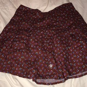 High waist floral skirt